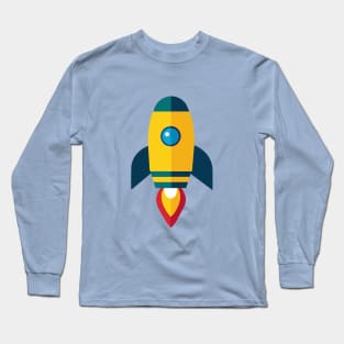 Galactic Sojourn: Retro Rocket Expedition Long Sleeve T-Shirt